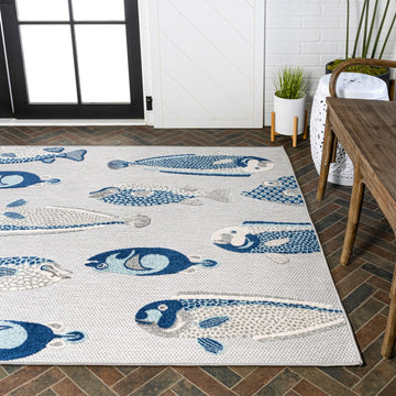 Algarve Modern Fish High-low Indoor/outdoor Area Rug